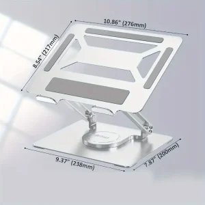 Adjustable Ergonomic Laptop Stand with 360° Swivel Base | Foldable Laptop Adapter for MacBook Pro/Air, up to 17 inches