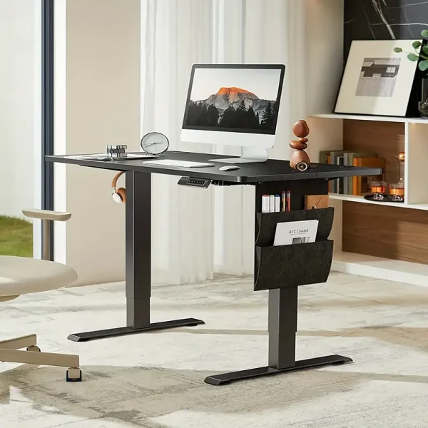 PERLESMITH 48x24 Inch Ergonomic Standing Desk with Storage & Memory Function