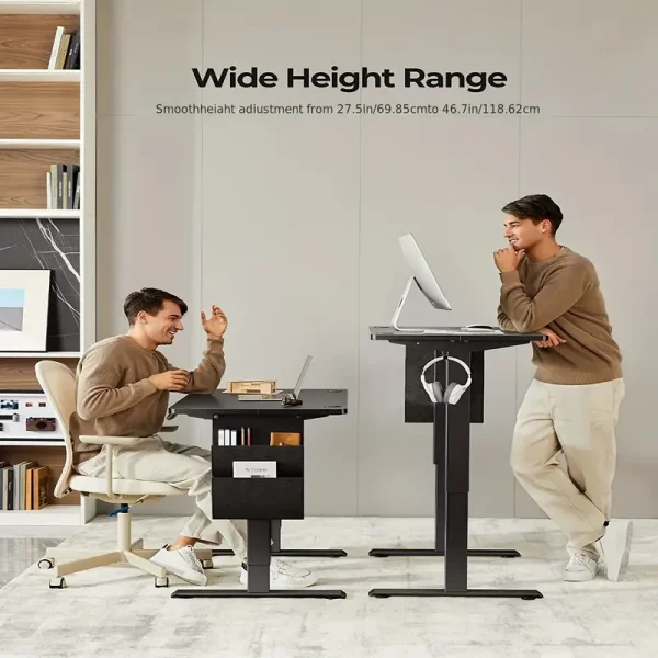 PERLESMITH 48x24 Inch Ergonomic Standing Desk with Storage & Memory Function - Image 5