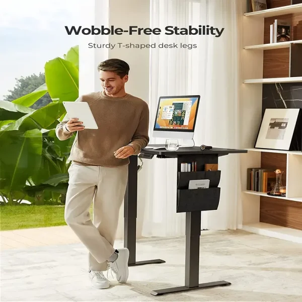 PERLESMITH 48x24 Inch Ergonomic Standing Desk with Storage & Memory Function - Image 4